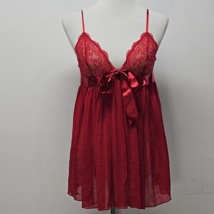 Victoria’s Secret Lingerie Nighti Cami Red Babydoll Romantic Feminine Holiday
